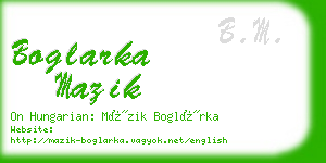 boglarka mazik business card